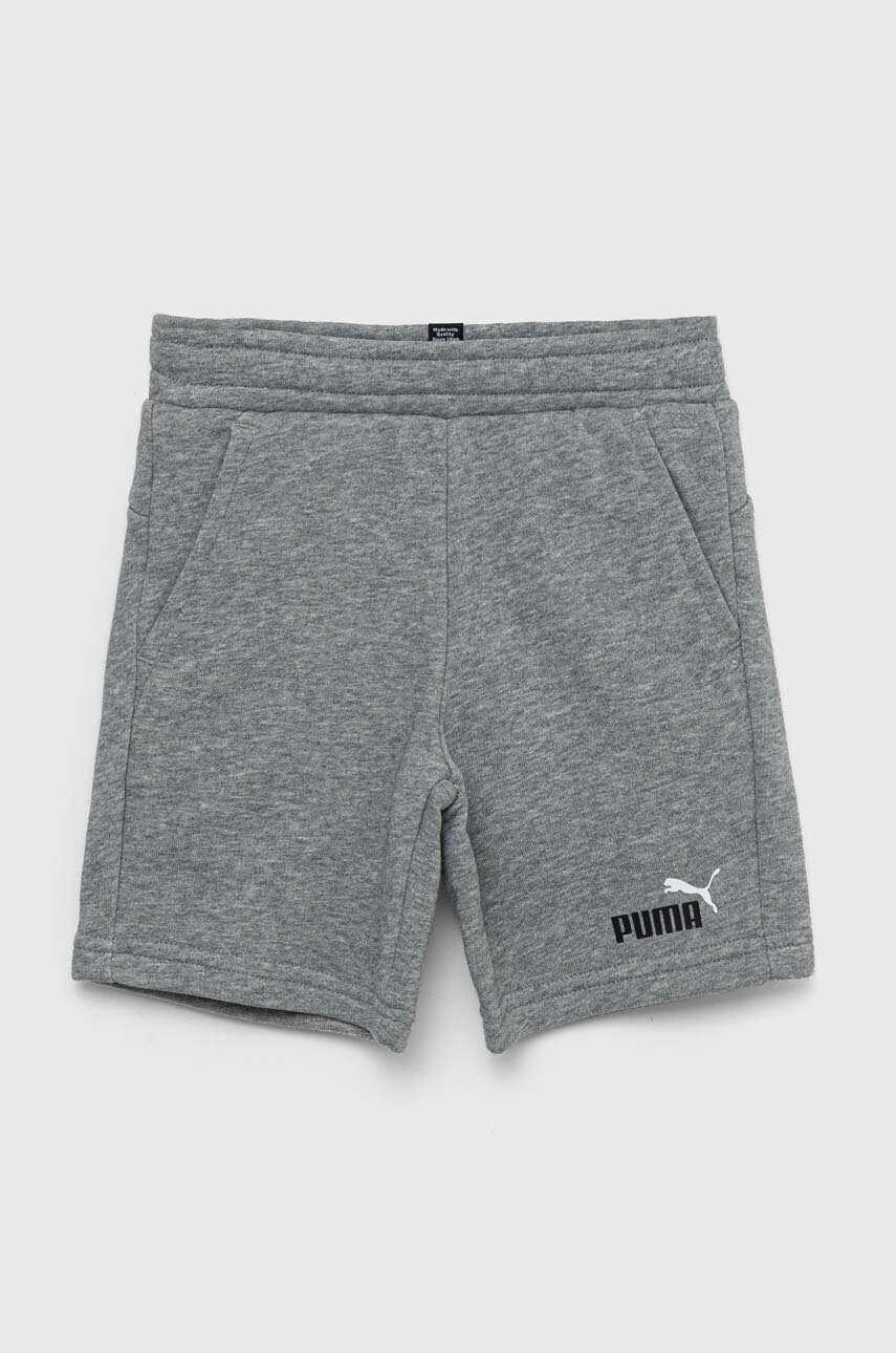 

Детские шорты Puma ESS+ 2 Col Shorts TR B цвет серый регулируемая талия