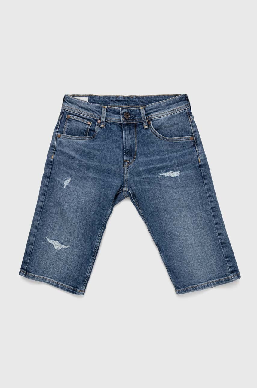 Pepe Jeans pantaloni scurti din denim pentru copii Cashed Short Repair talie reglabila