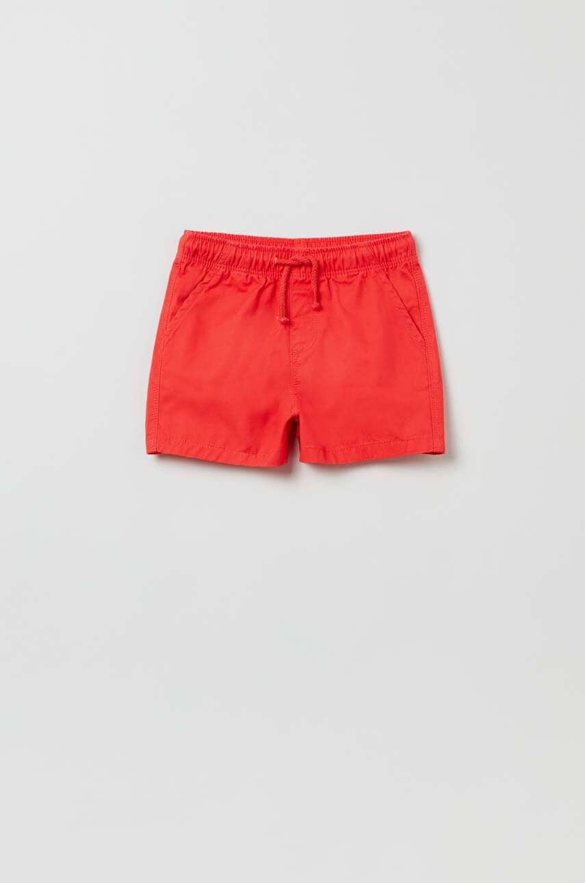 Ovs pantaloni scurți din bumbac pentru bebeluși culoarea portocaliu