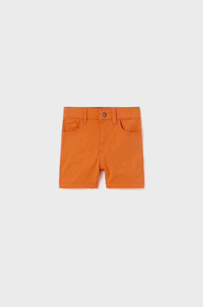 Mayoral pantaloni scurți din bumbac pentru copii culoarea portocaliu, talie reglabila