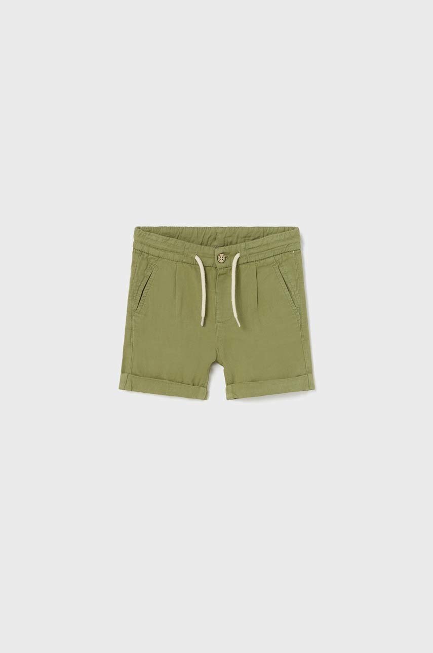 Детские шорты с примесью льна Mayoral цвет зелёный в Запорожье Детские шорты с примесью льна Mayoral цвет зелёный в Запорожье