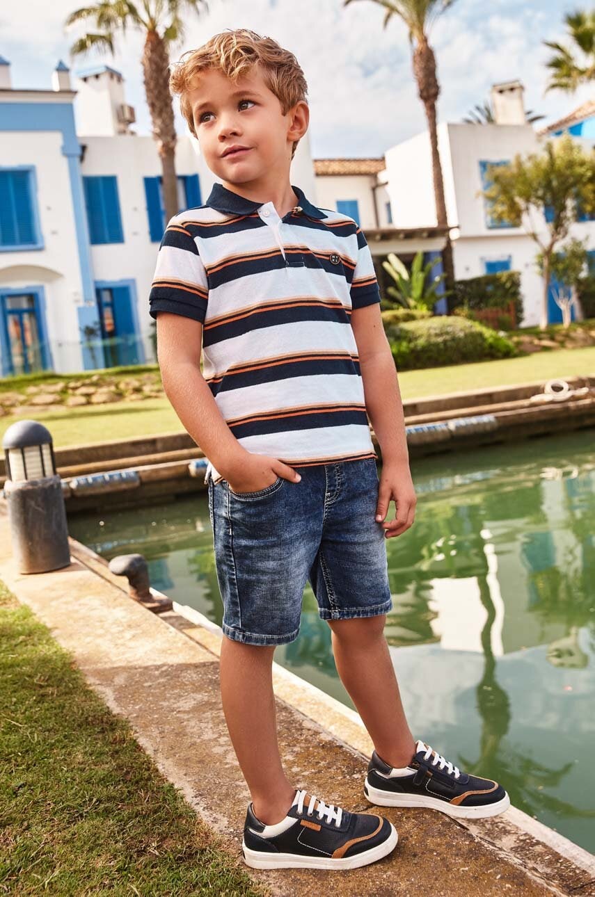 Mayoral pantaloni scurti din denim pentru copii culoarea albastru marin