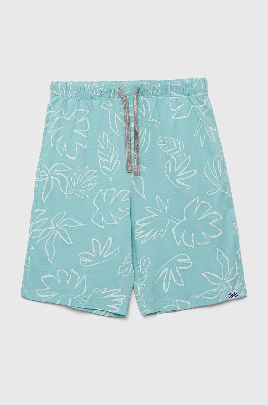 United colors of benetton pantaloni scurți din bumbac pentru copii culoarea turcoaz, talie reglabila