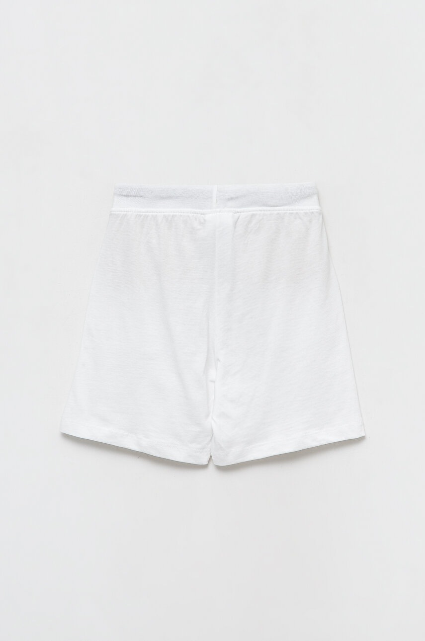 Дитячі бавовняні шорти Sisley колір білий регульована талія