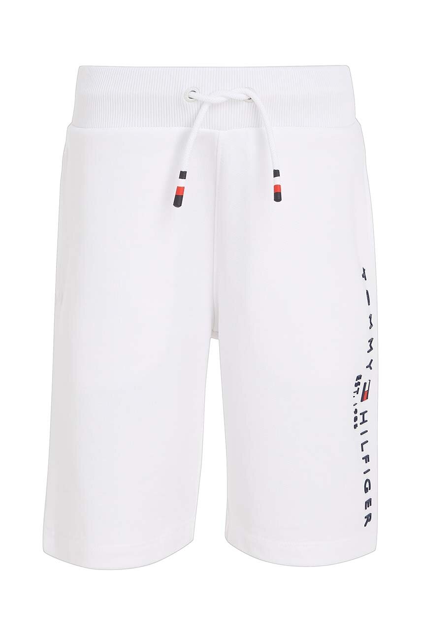 

Дитячі бавовняні шорти Tommy Hilfiger колір білий регульована талія