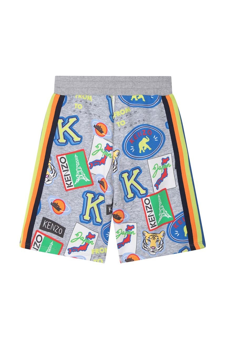 Дитячі бавовняні шорти Kenzo Kids колір сірий