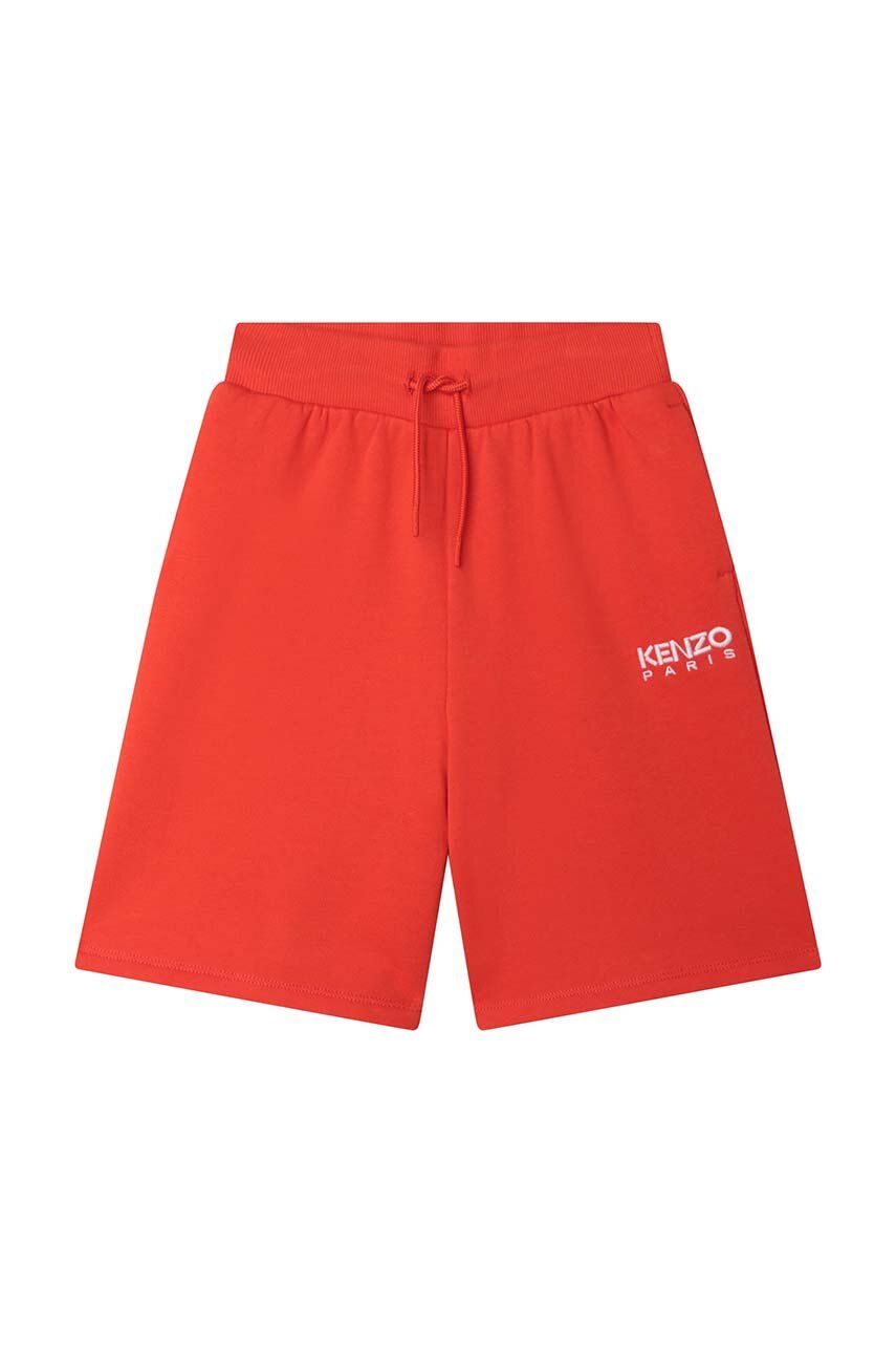 Levně Dětské bavlněné šortky Kenzo Kids červená barva