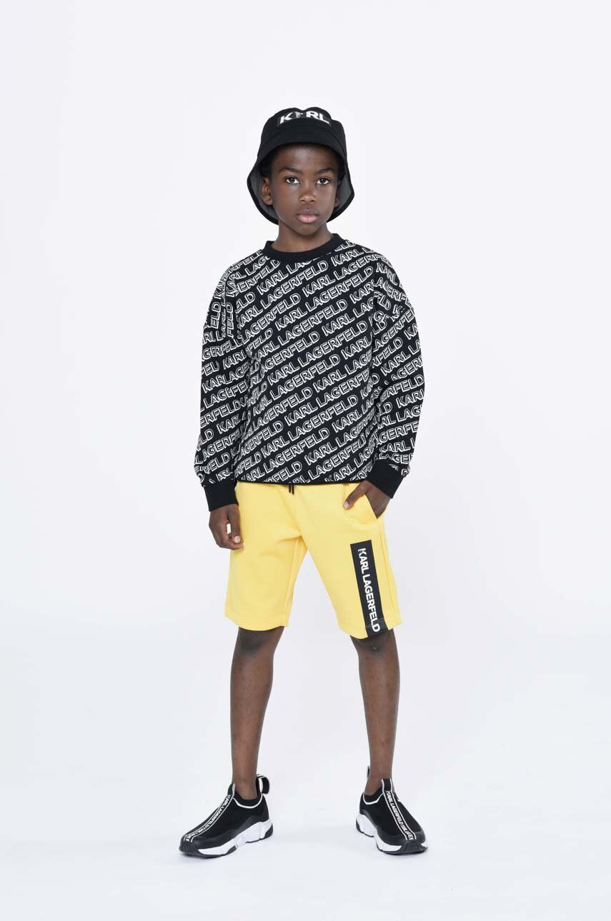 Dětské kraťasy Karl Lagerfeld žlutá barva, nastavitelný pas - žlutá -  95 % Polyester