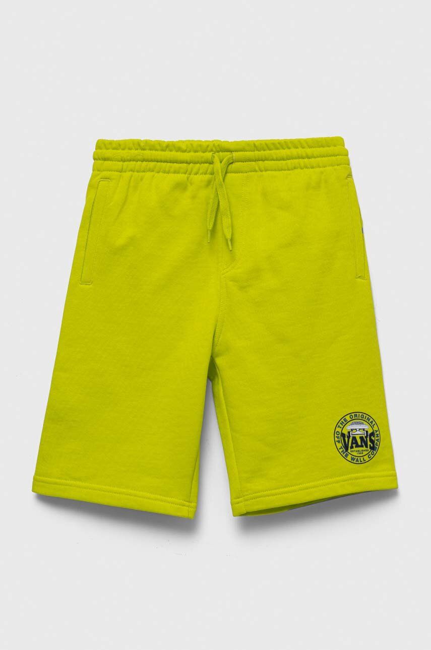 Vans pantaloni scurți din bumbac pentru copii OFF THE WALL COMPANY FL EVENING PRIMROS culoarea verde, talie reglabila