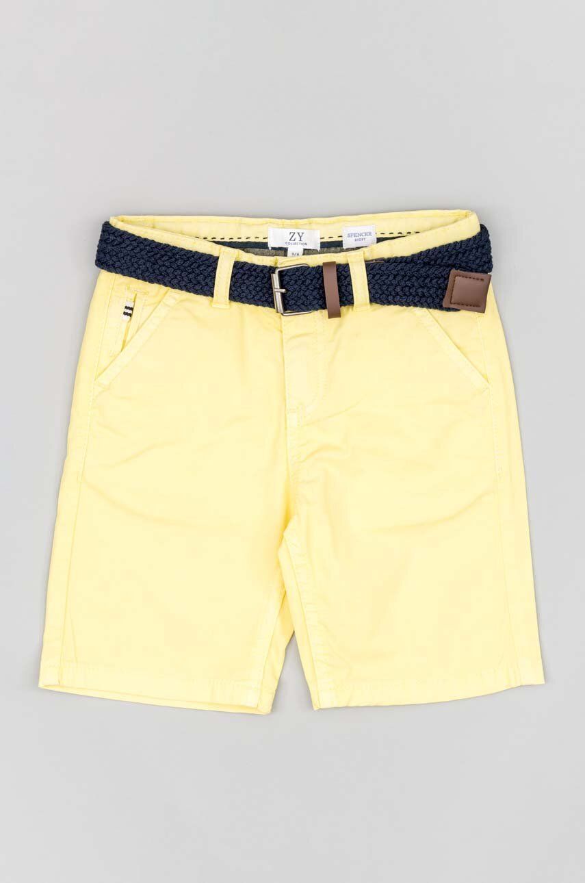 zippy pantaloni scurți din bumbac pentru copii culoarea galben