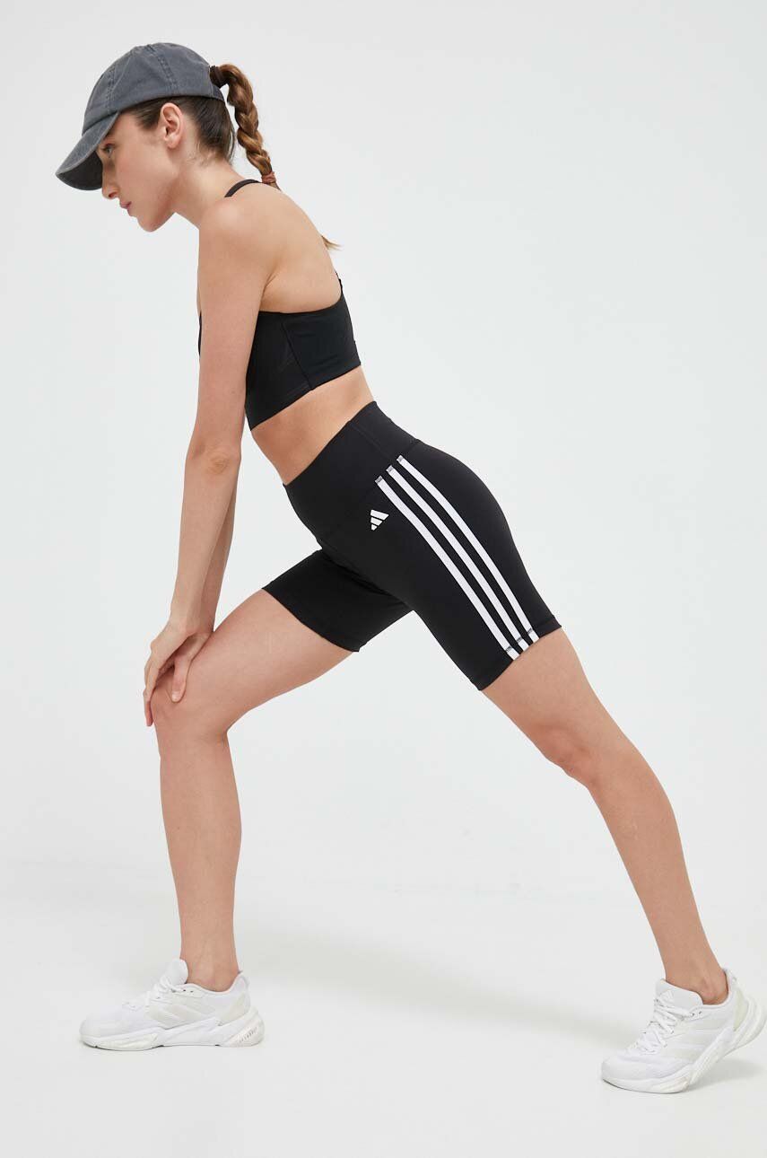 Tréninkové šortky adidas Performance Training Essentials dámské, černá barva, s aplikací, high waist