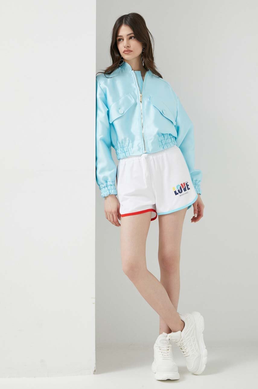 Σορτς Love Moschino χρώμα: άσπρο φωτογραφία