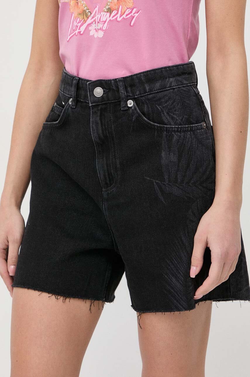 

Джинсові шорти Guess жіночі колір чорний візерунок висока посадка