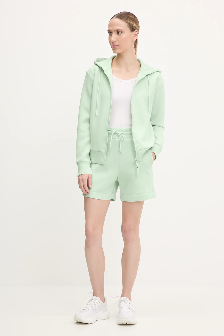 Шорты Guess женские цвет бежевый однотонные высокая посадка Шорты Guess женские цвет бежевый однотонные высокая посадка