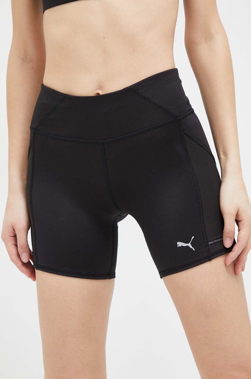 Puma Pantaloni Scurti De Alergare Favorite Culoarea Negru, Neted, High Waist