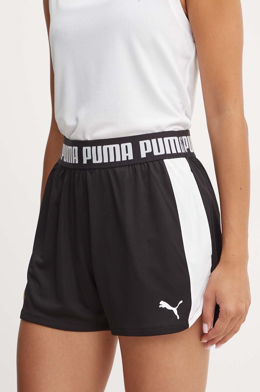 Puma pantaloni scurti de antrenament Train All Day culoarea negru, neted, high waist