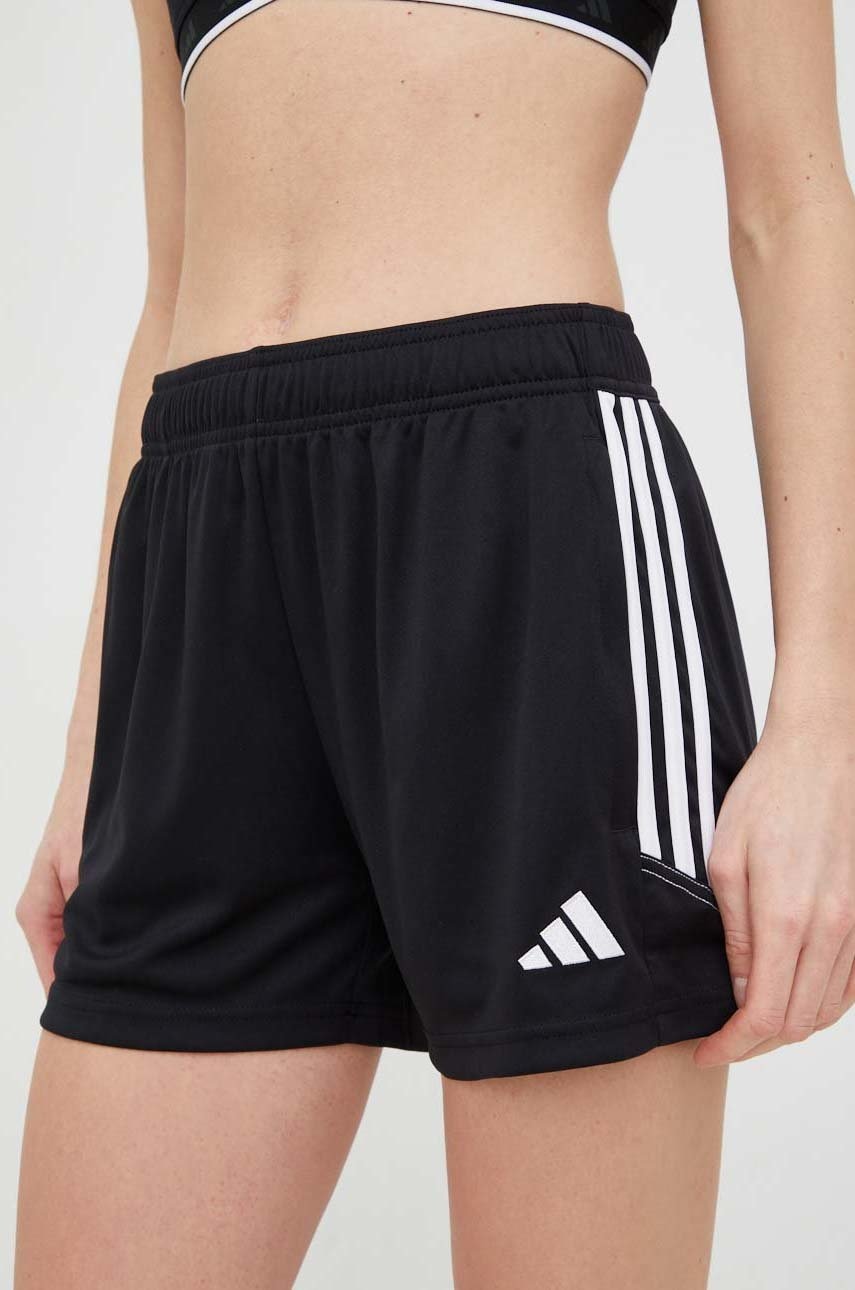 Levně Tréninkové šortky adidas Performance Tiro 23 dámské, černá barva, s aplikací, medium waist