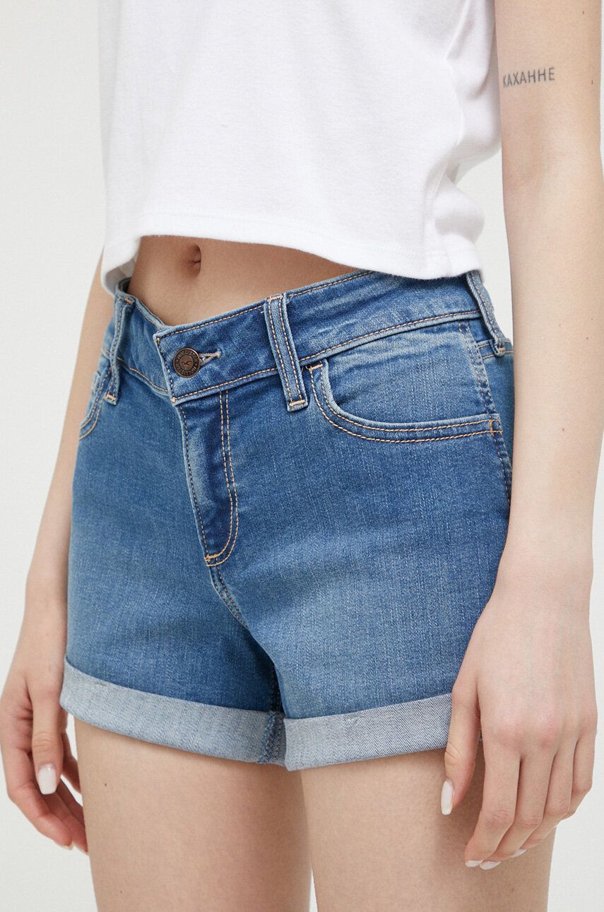 Hollister Co. pantaloni scurti jeans femei, neted, high waist