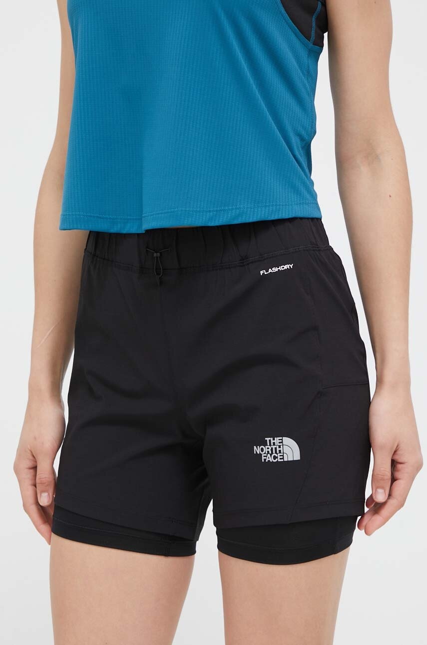 The North Face Pantaloni Scurti Sport Femei, Culoarea Negru, Neted, High Waist