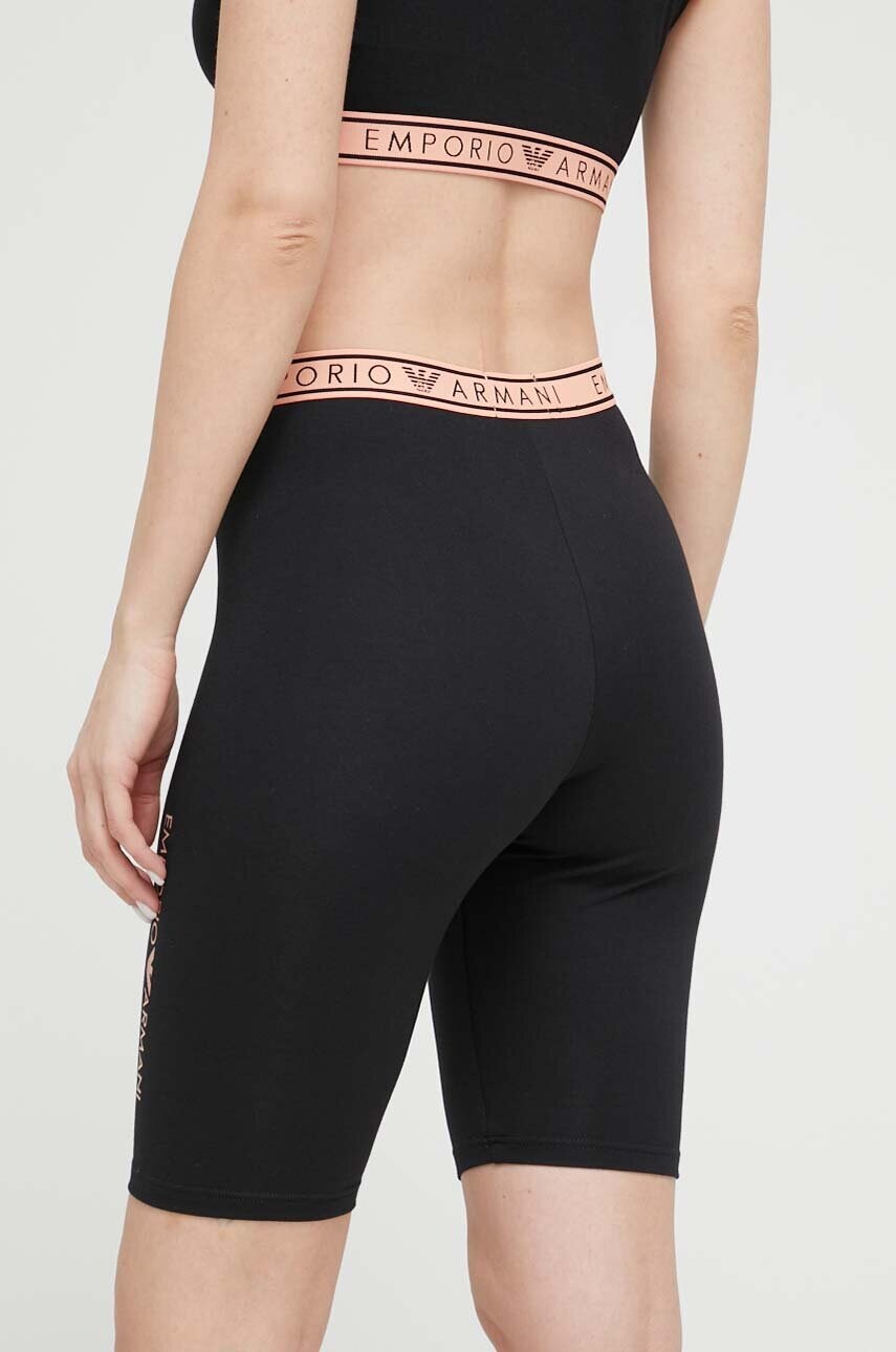 

Шорти Emporio Armani Underwear жіночі колір чорний з принтом висока посадка