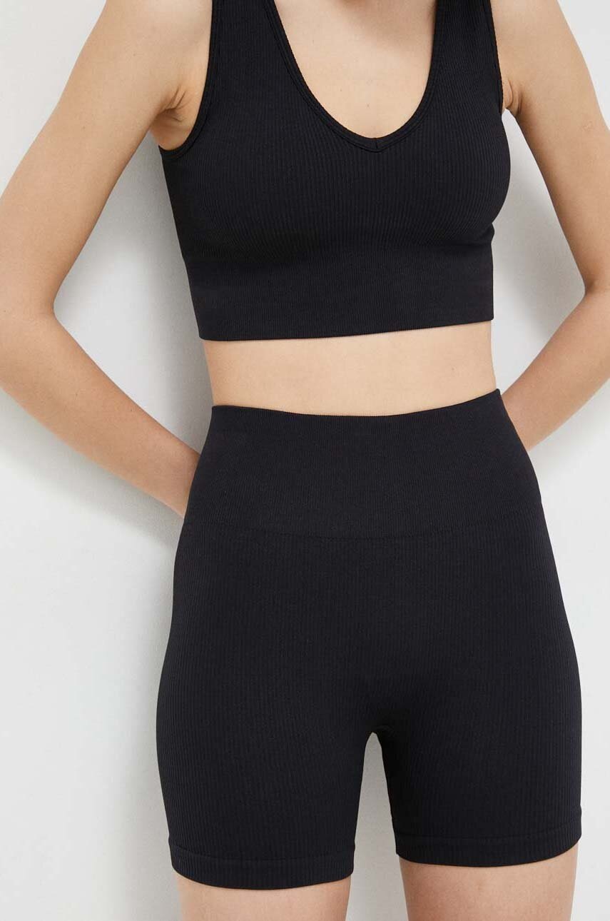 E-shop Šortky na jógu Roxy Chill Out černá barva, high waist