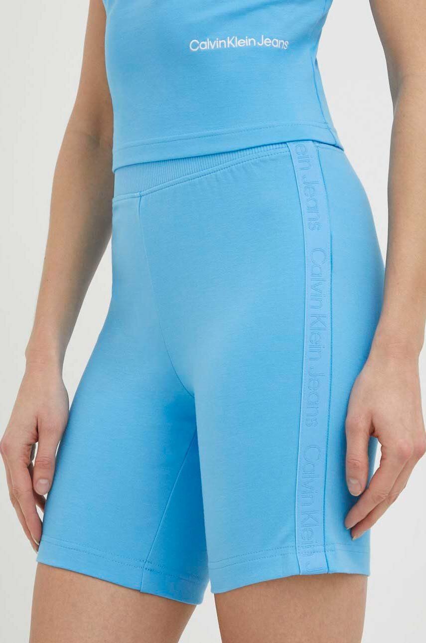 Levně Kraťasy Calvin Klein Jeans dámské, s aplikací, high waist