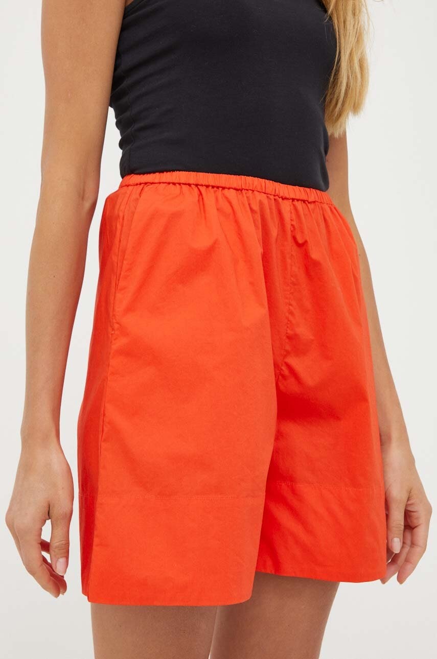 By Malene Birger pantaloni scurti femei, culoarea rosu, neted, high waist