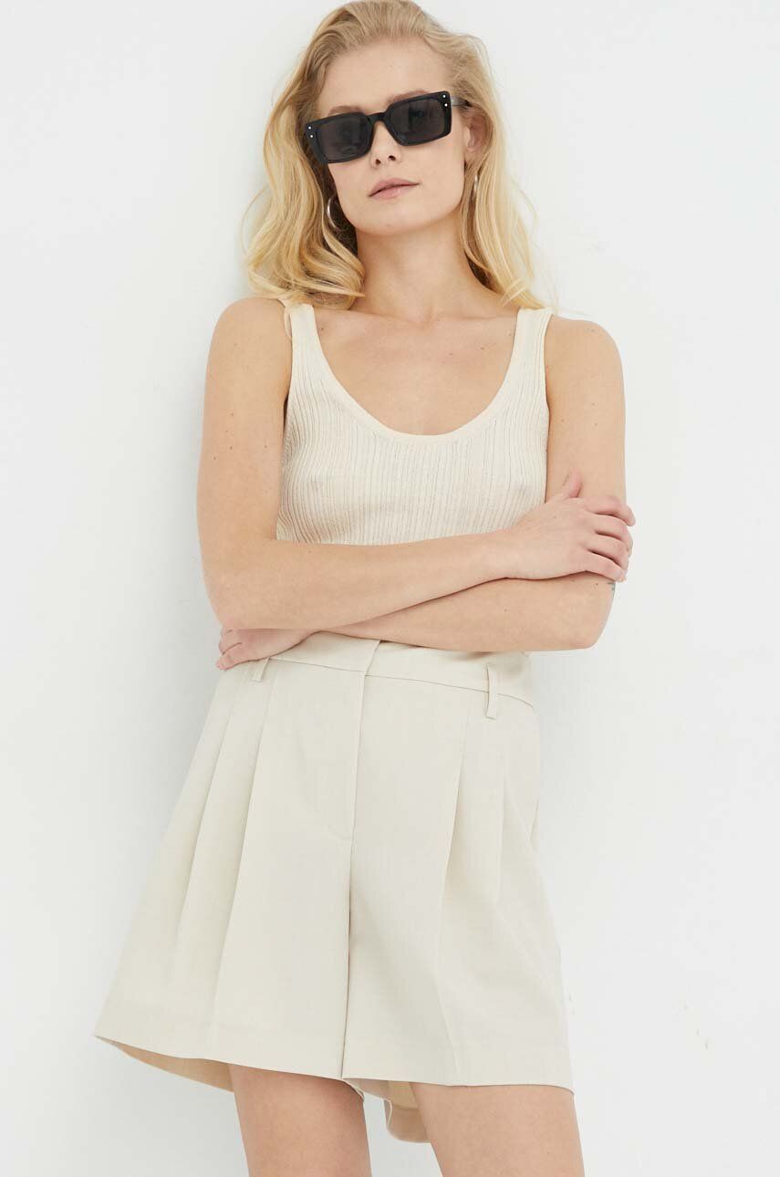 Birgitte Herskind pantaloni scurti femei, culoarea bej, neted, high waist 2023 ❤️ Pret Super answear imagine noua 2022