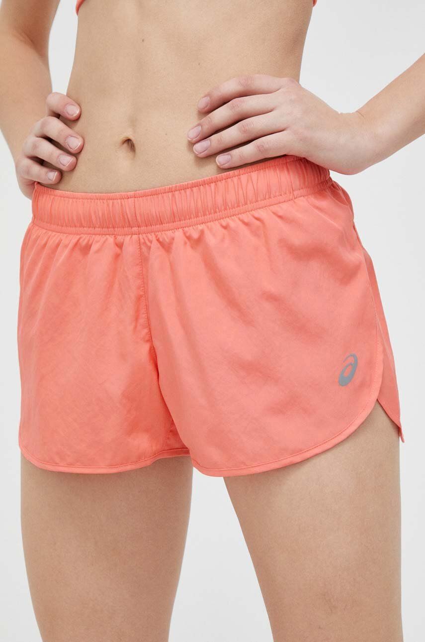 Běžecké šortky Asics Core Split oranžová barva, medium waist - oranžová -  Materiál č. 1: 100 %
