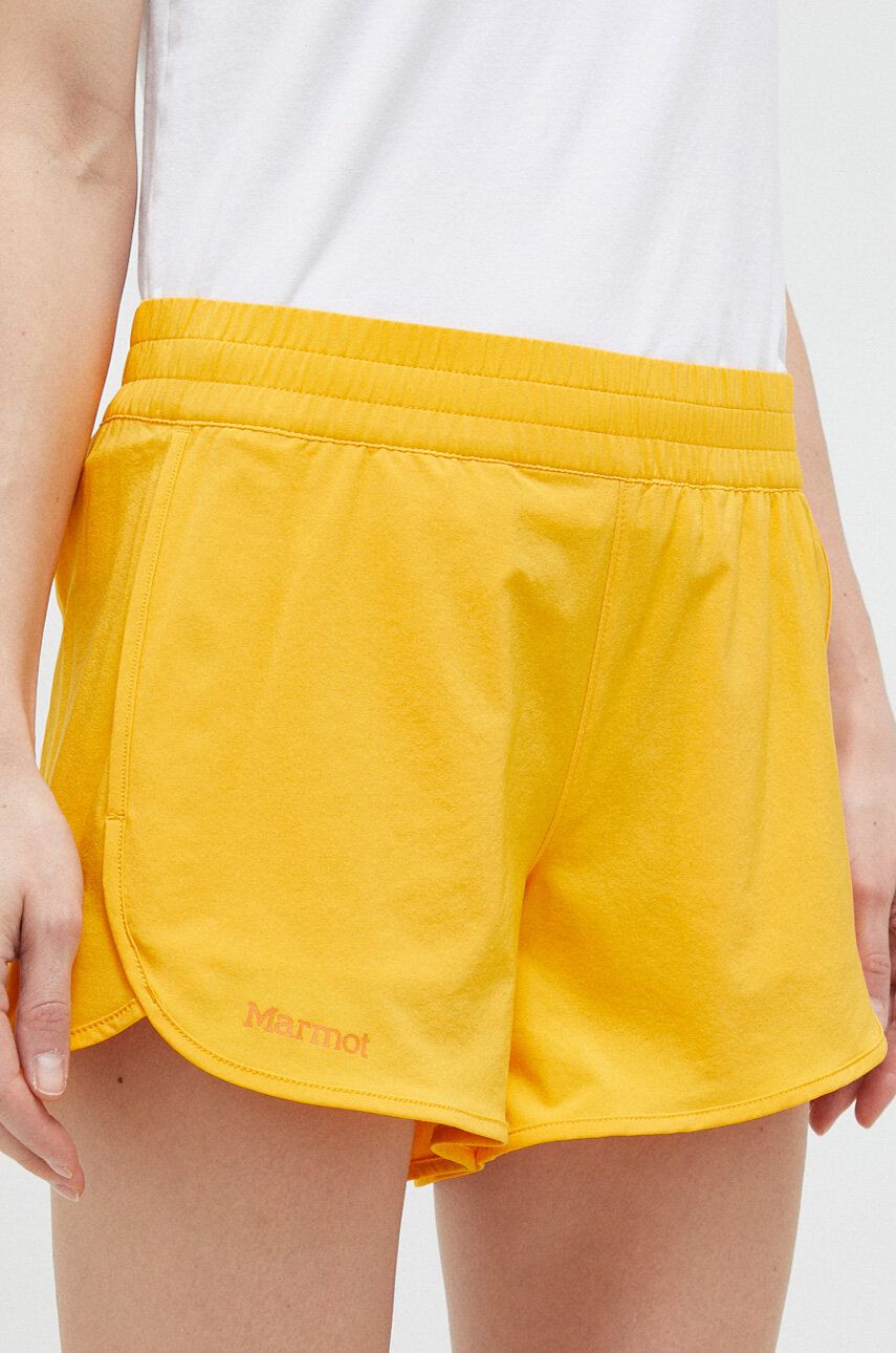Marmot pantaloni scurți outdoor Elda culoarea portocaliu, neted, medium waist answear.ro