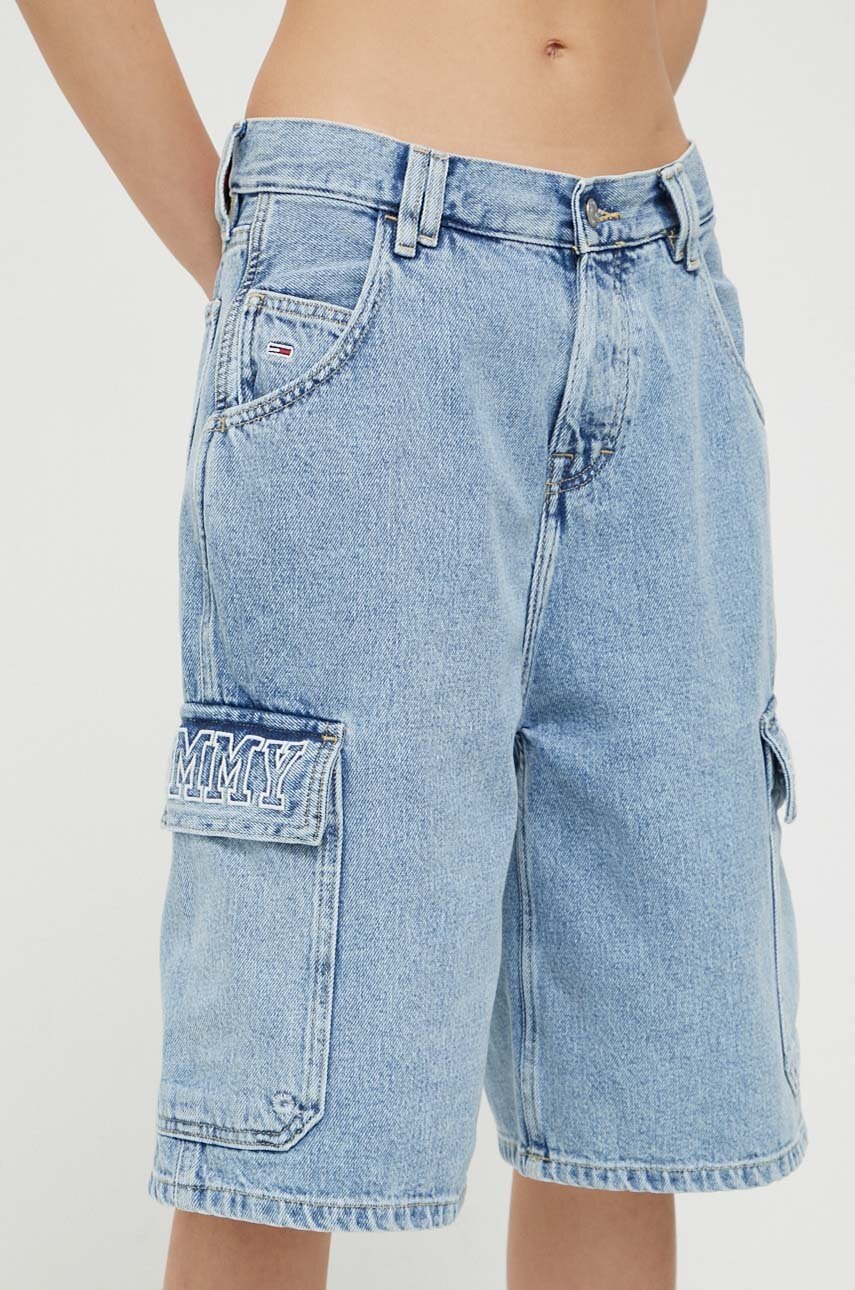 

Джинсовые шорты Tommy Jeans женские с аппликацией высокая посадка