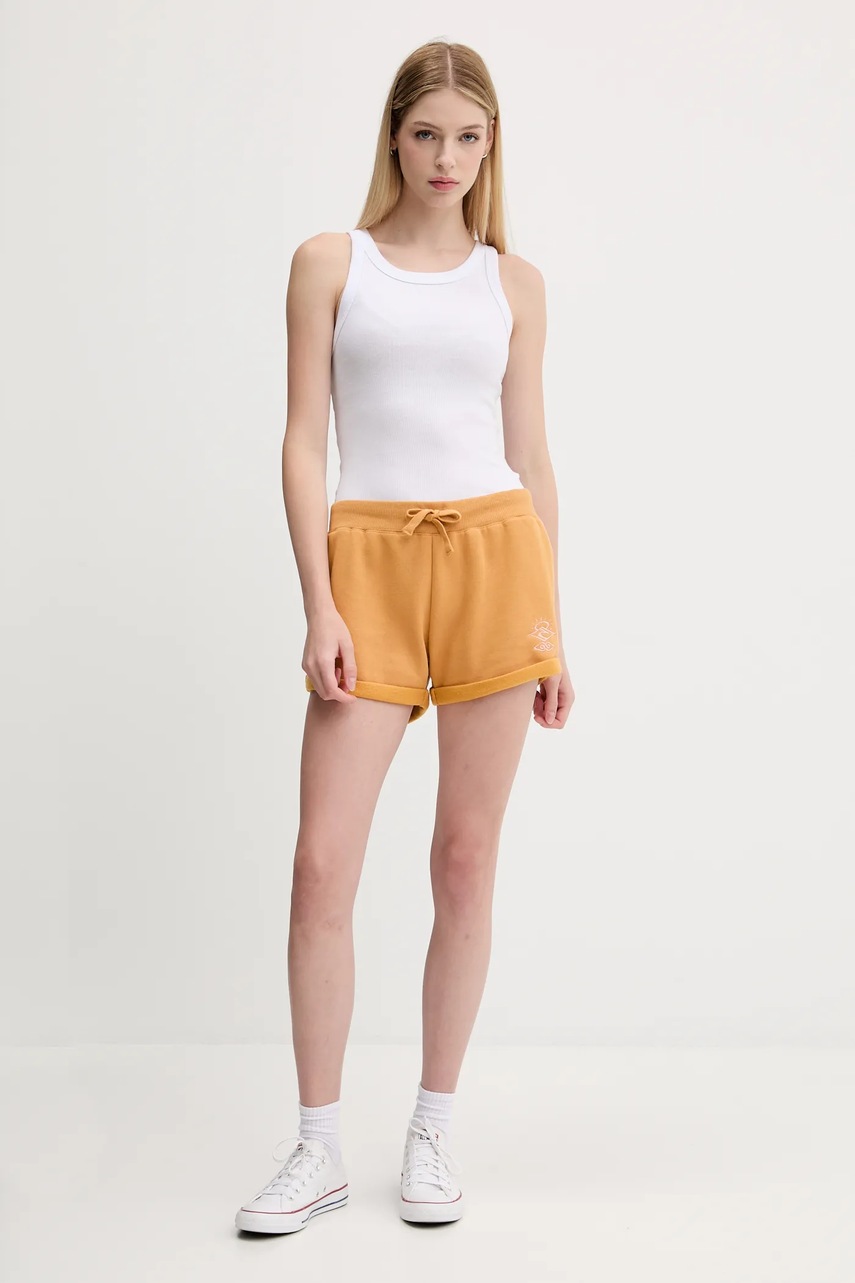 Шорты Rip Curl цвет зелёный с аппликацией высокая посадка