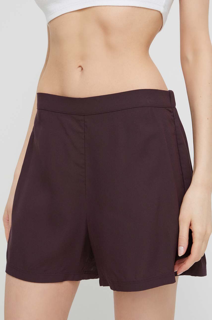Levně Pyžamové šortky Calvin Klein Underwear dámské, fialová barva
