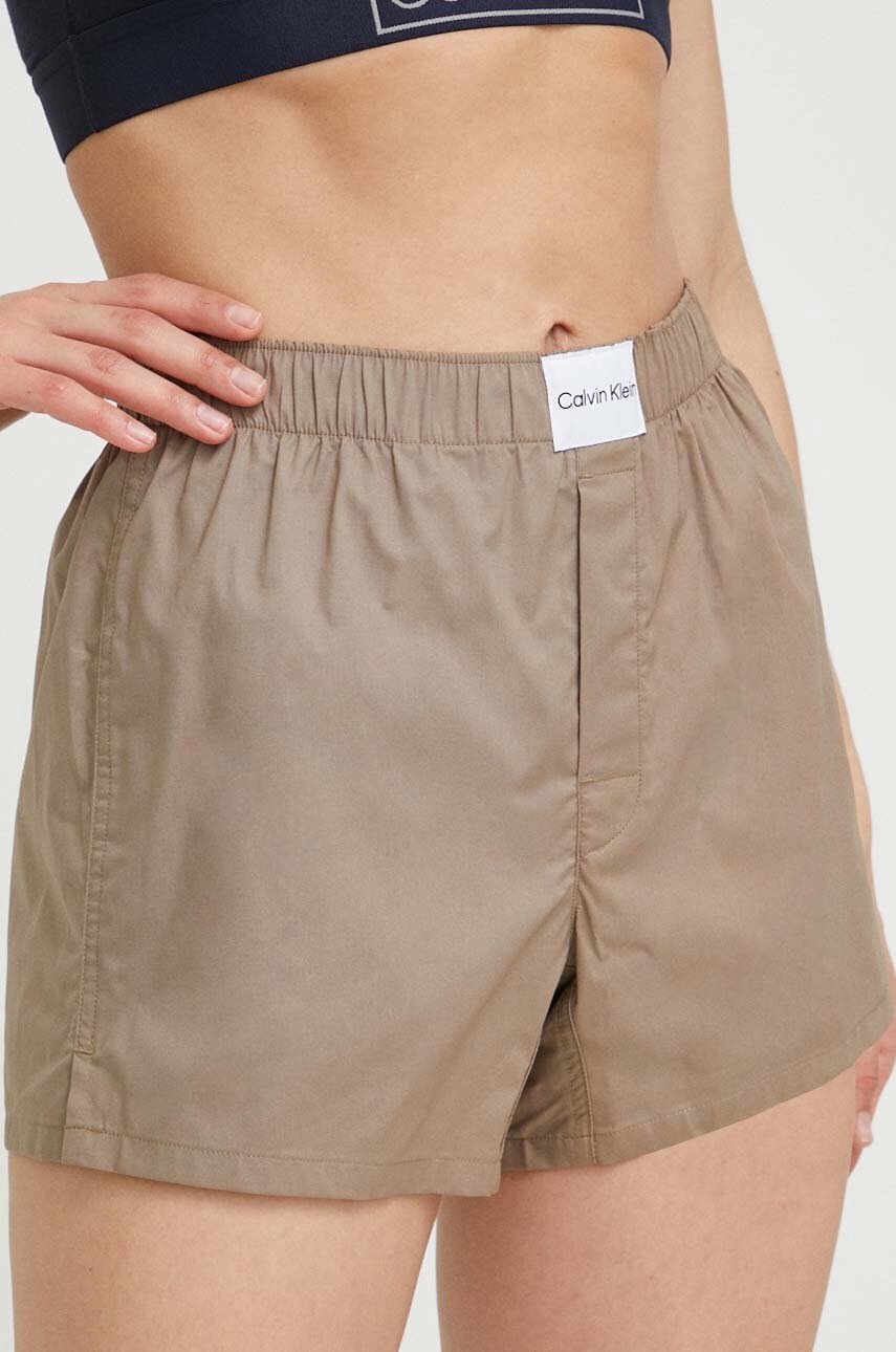 

Късо долнище на пижама Calvin Klein Underwear дамско в сиво, Сив