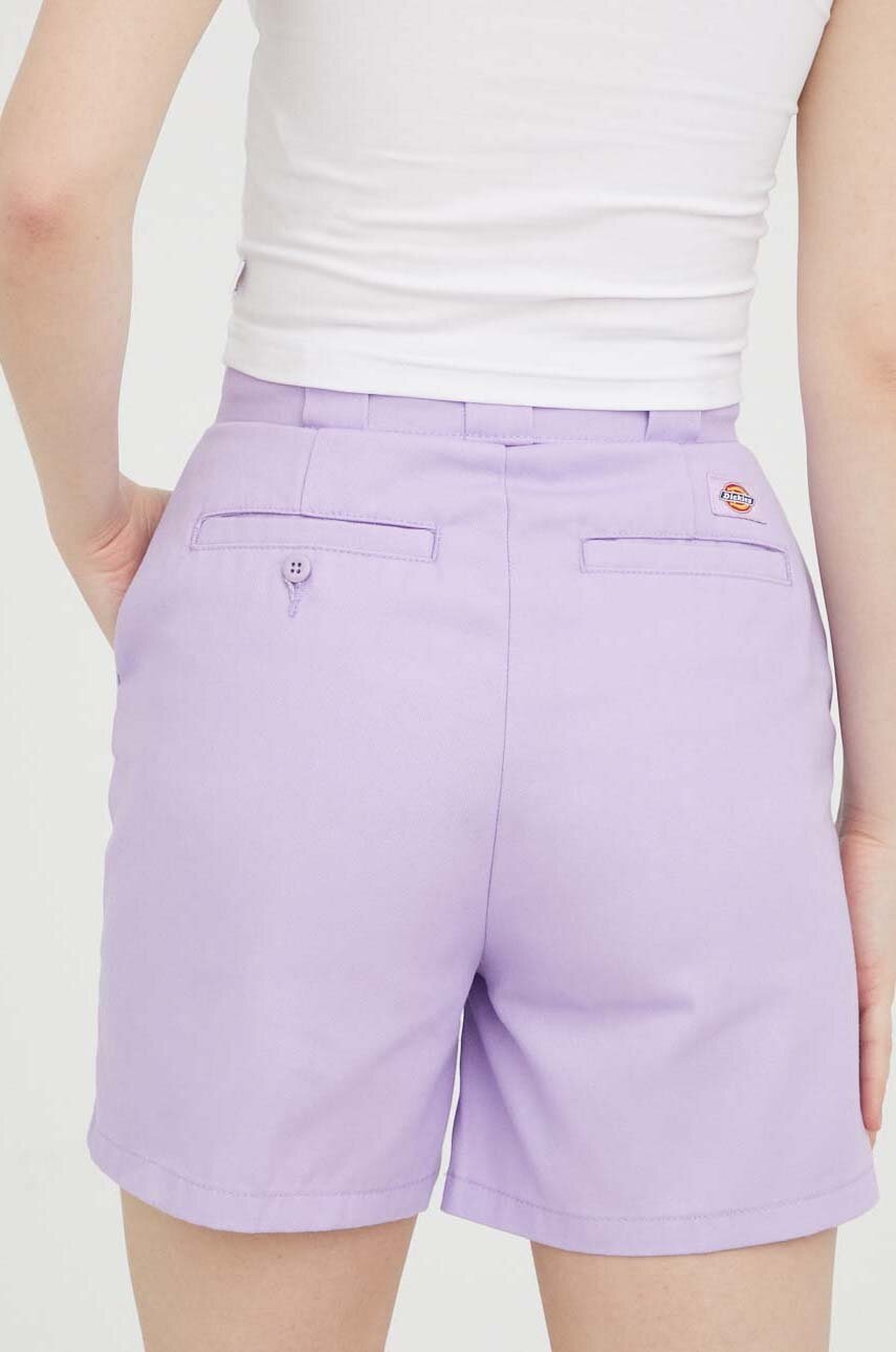 Шорти Dickies жіночі колір фіолетовий однотонні висока посадка 