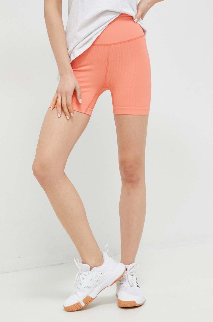 Sportovní šortky Helly Hansen Allure dámské, oranžová barva, hladké, high waist - oranžová -  9