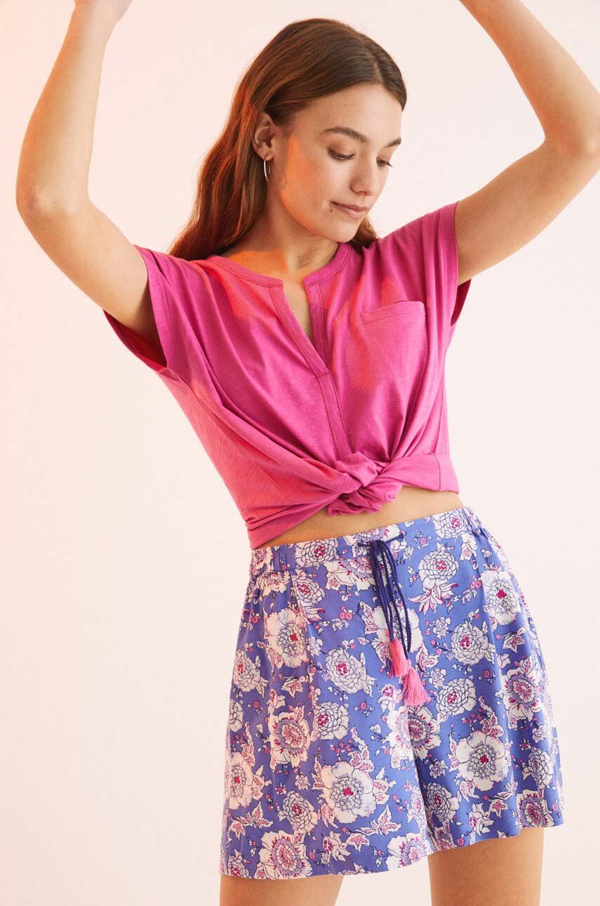 women'secret pantaloni scurti de pijama Mix & Match femei, culoarea violet, 3705401 image8