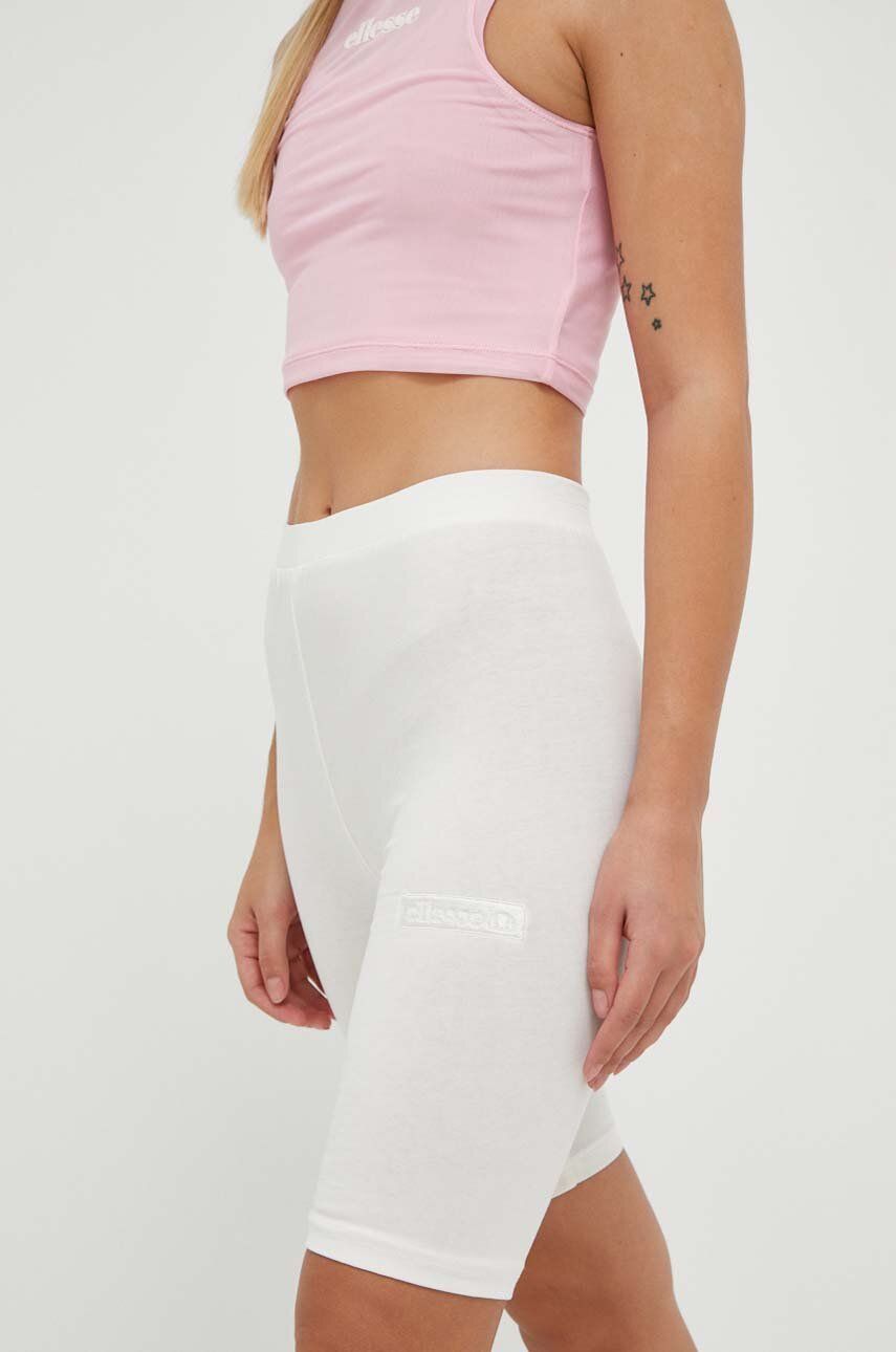 Levně Kraťasy Ellesse dámské, béžová barva, hladké, medium waist