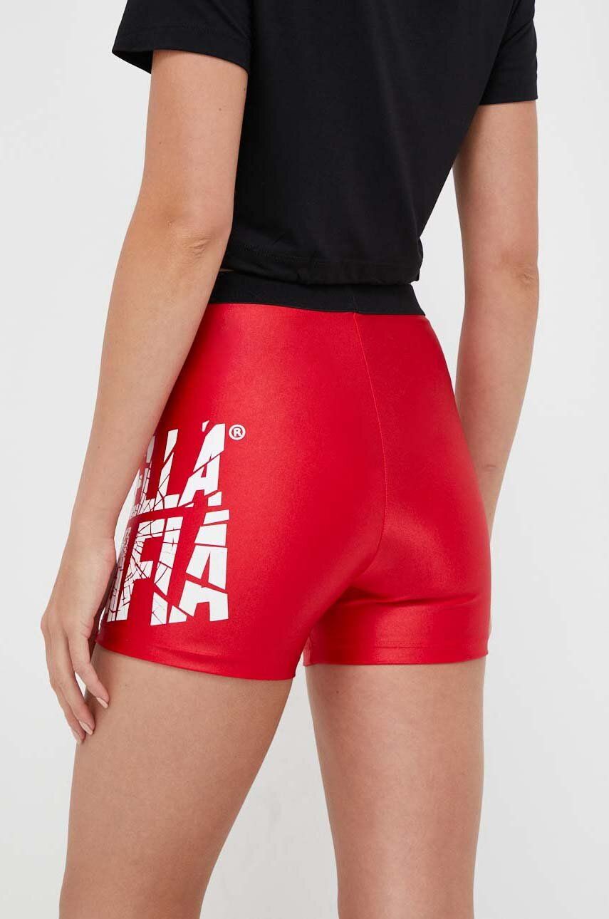 LaBellaMafia Pantaloni Scurți De Antrenament Hardcore Ladies Culoarea Rosu, Cu Imprimeu, High Waist
