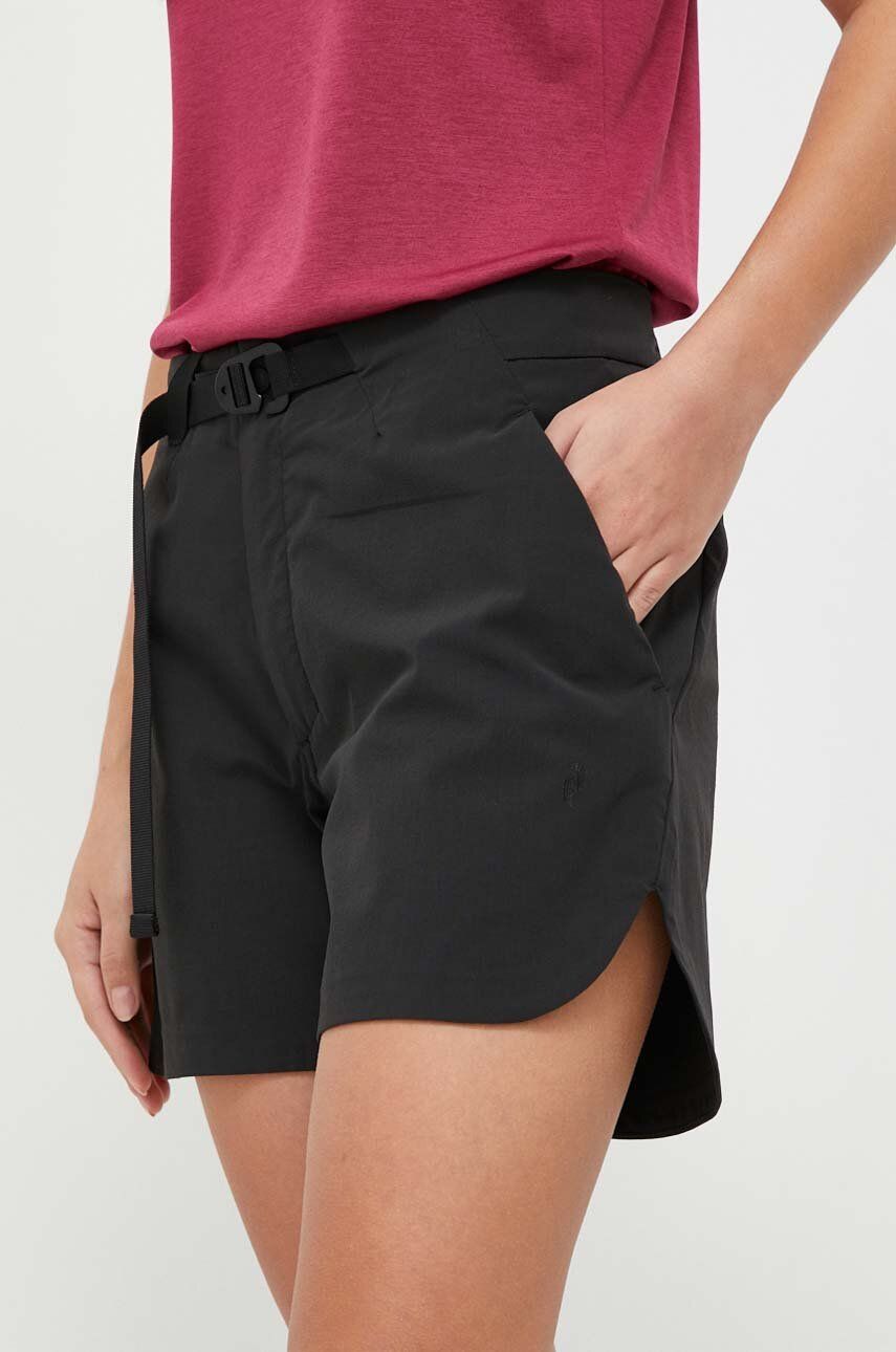 Peak Performance pantaloni scurți outdoor Vislight Light culoarea negru, neted, high waist