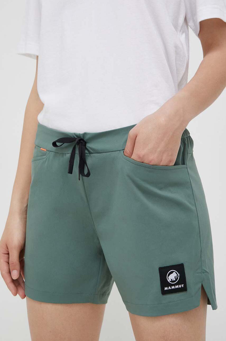 E-shop Outdoorové šortky Mammut Massone Light zelená barva, medium waist