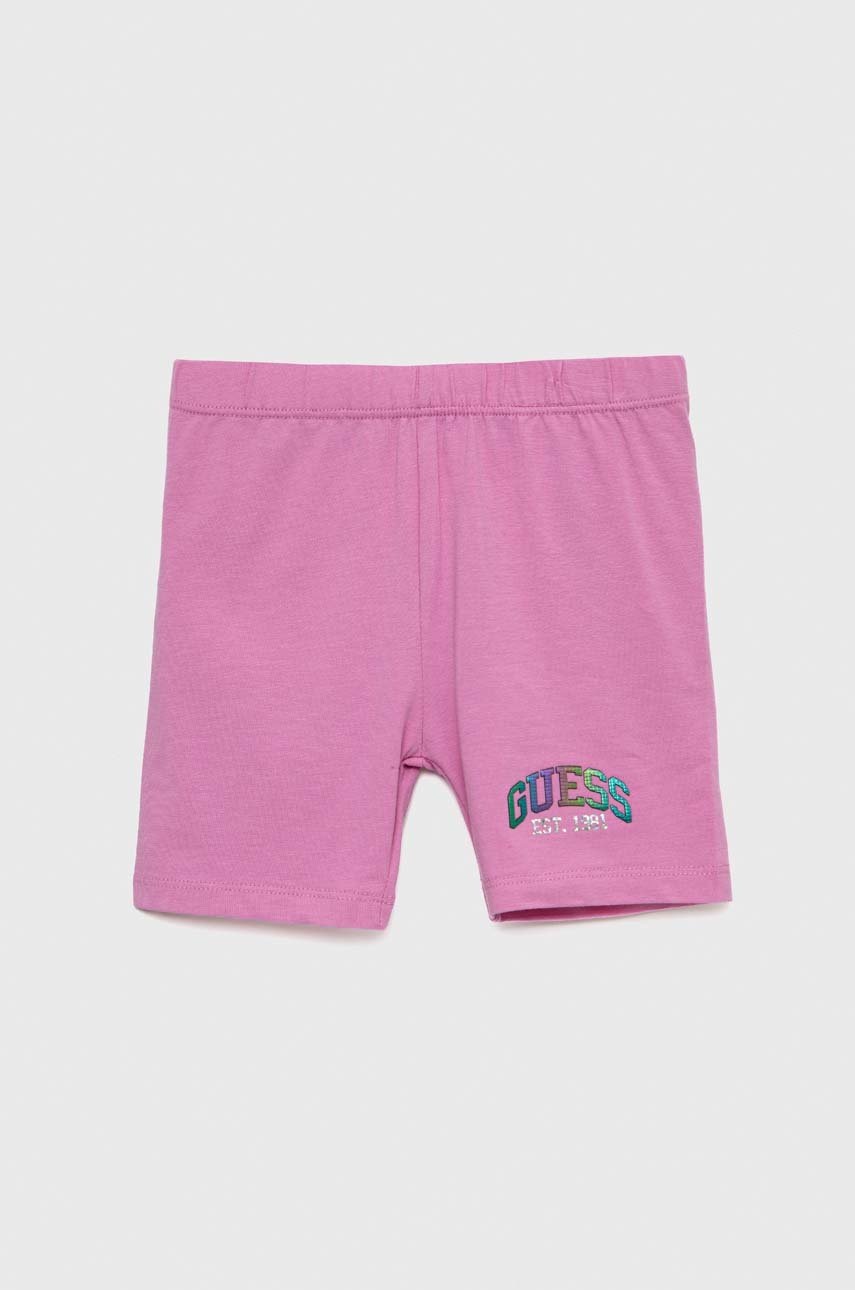 

Детские шорты Guess цвет фиолетовый однотонные