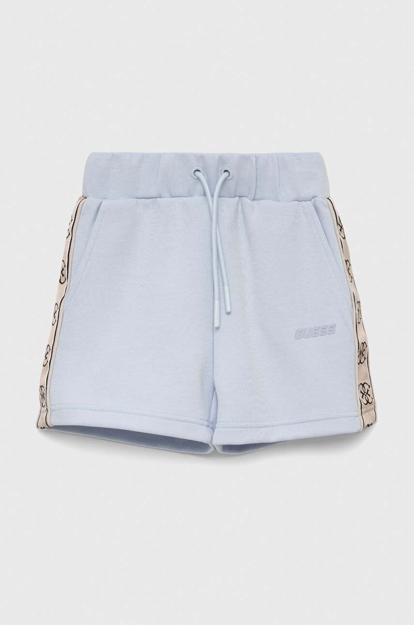 

Детски къси панталони Guess в лилаво с апликация с регулируема талия, Син