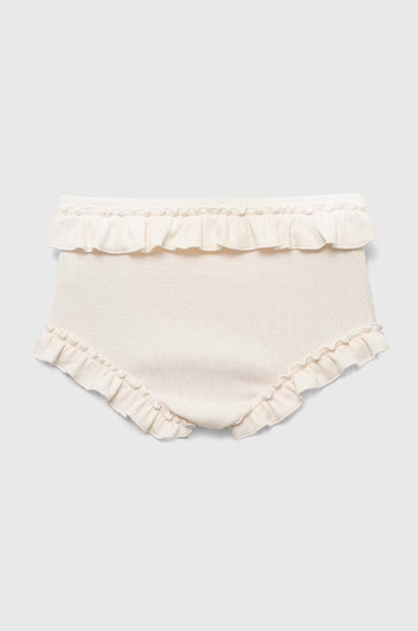 Jamiks pantaloni scurti bebe culoarea bej, neted