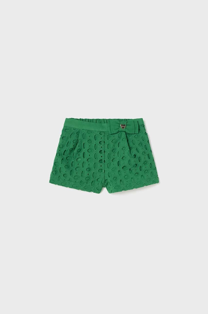 Mayoral pantaloni scurti bebe culoarea verde, neted