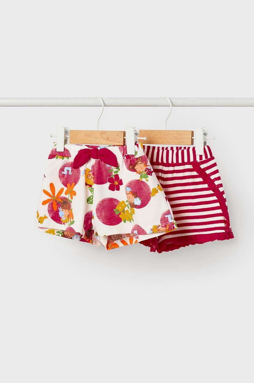 Mayoral pantaloni scurti bebe 2-pack culoarea roz, modelator