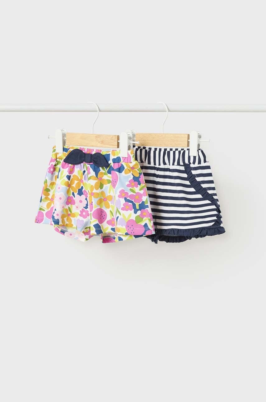 Mayoral pantaloni scurti bebe 2-pack culoarea albastru marin, modelator