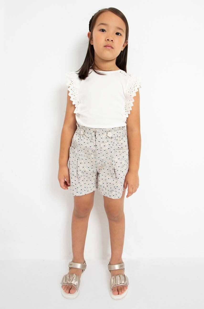 Детские хлопковые шорты Mayoral цвет бежевый с узором