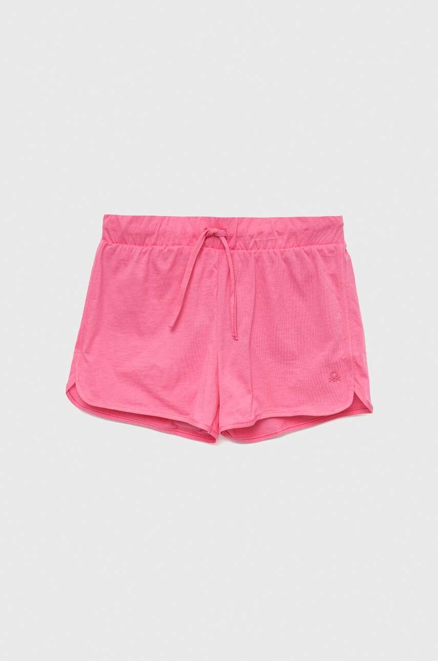 

Детские хлопковые шорты United Colors of Benetton цвет фиолетовый с узором регулируемая талия