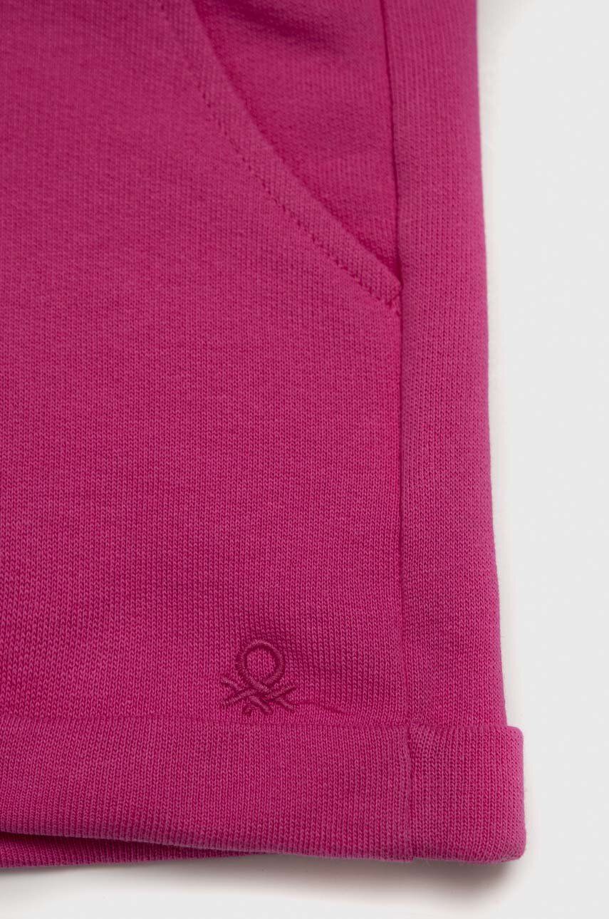 United Colors Of Benetton Pantaloni Scurți Din Bumbac Pentru Copii Culoarea Roz, Neted, Talie Reglabila